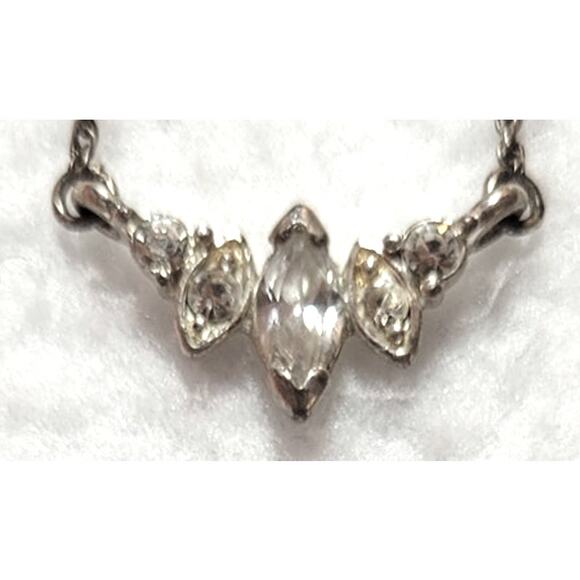 Avon NR Nina Ricci 2005 Marquise CZ Necklace Choker Silvertone Glamour Regency - Picture 2 of 7